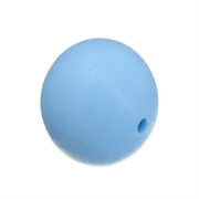 Silikone perle. Rund. 10 mm. Mellem blå. 10 stk.